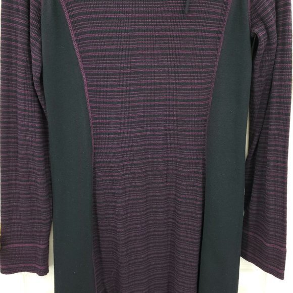 Prana Kelland Wool-Blend Long Sleeve Knit Sweater Dress S Burgundy (Black/Red) - Picture 10 of 16
